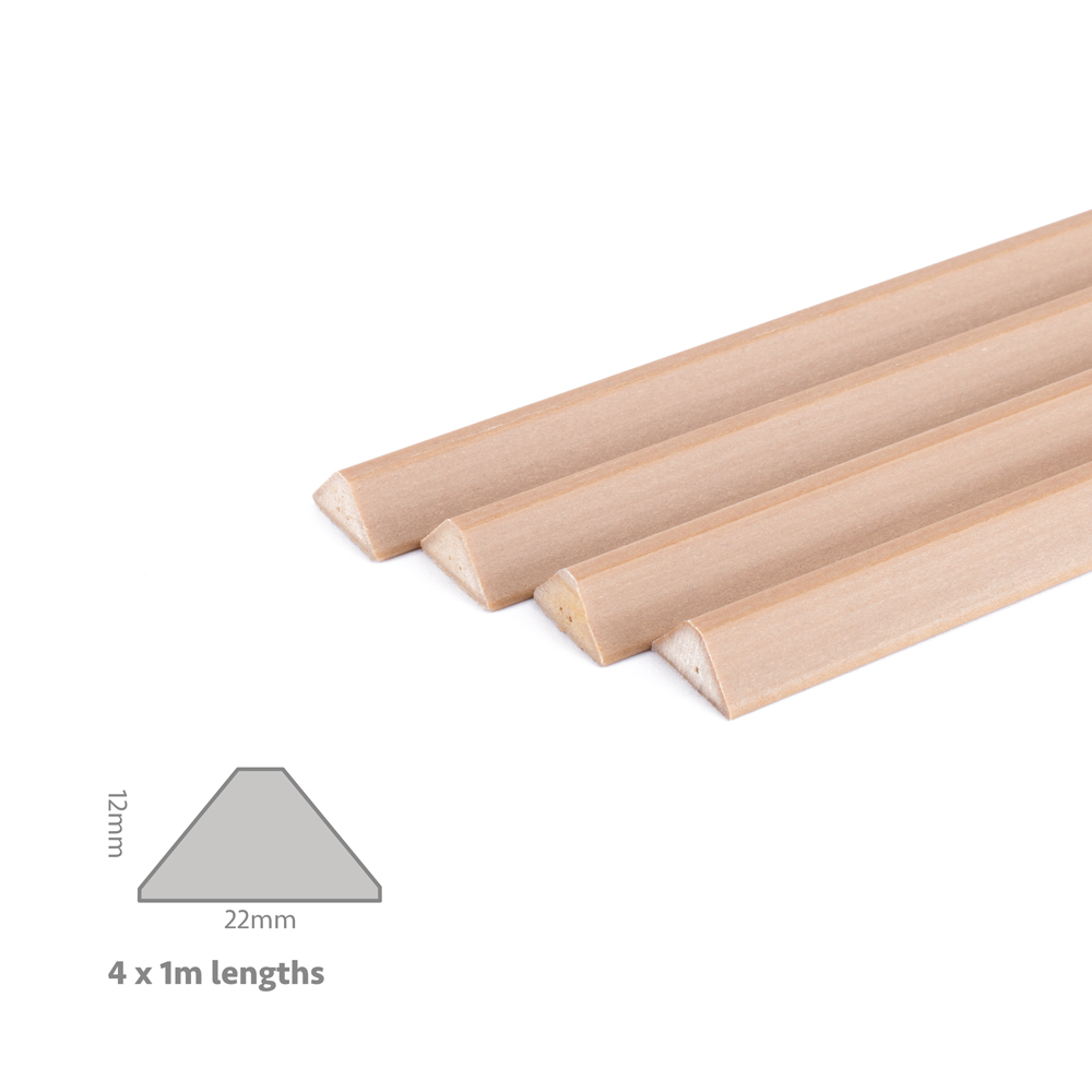 Q Wood Replacement Georgian Bar - 4mm x 22mm Base (4 x 1m Lengths)